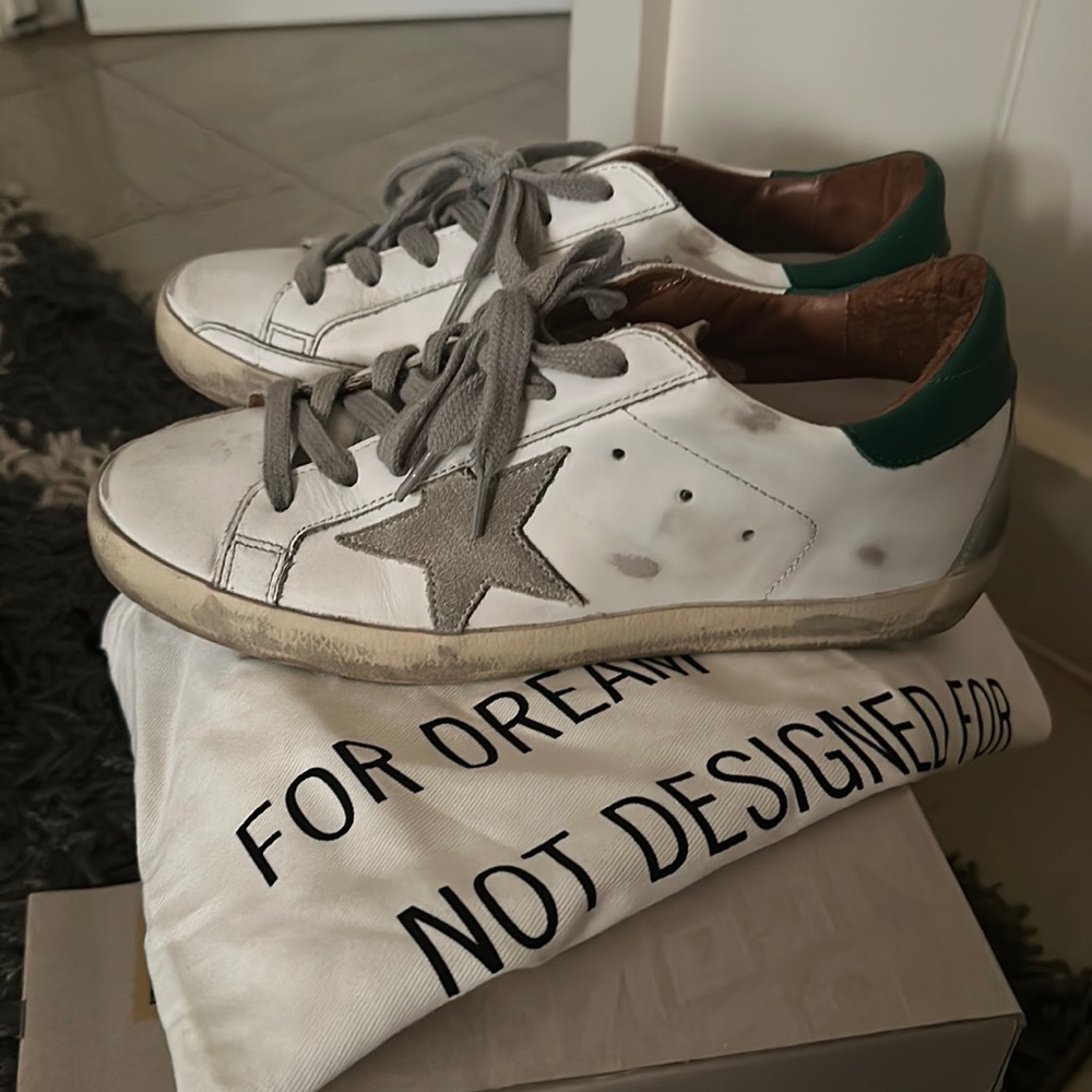 Golden Goose sz 35 women’s Super-Star classic green back